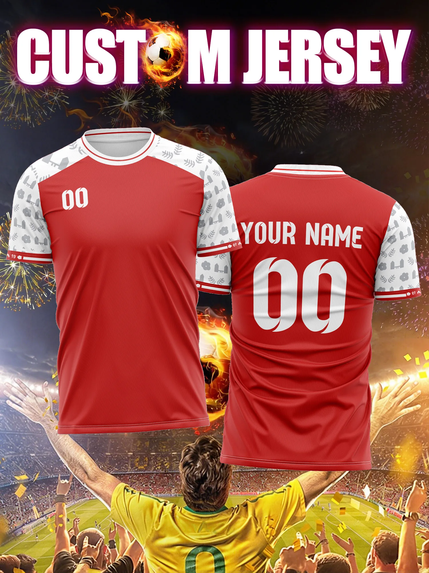 

Футбольная форма с индивидуальным изображением, номером и именем, тренировочный комплект, легкая спортивная одежда для футбола с хорошей вентиляцией