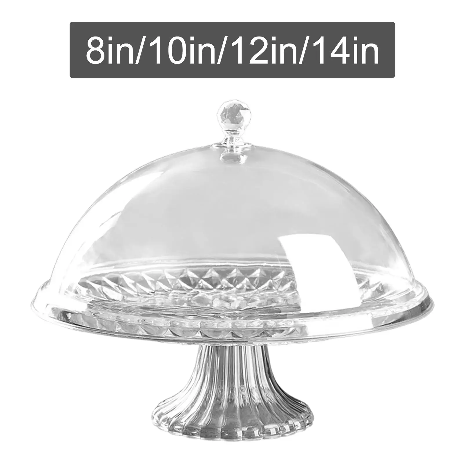 Cake Plate with Dom, Portable Durable Cake Stand for Parties Serving Cookie