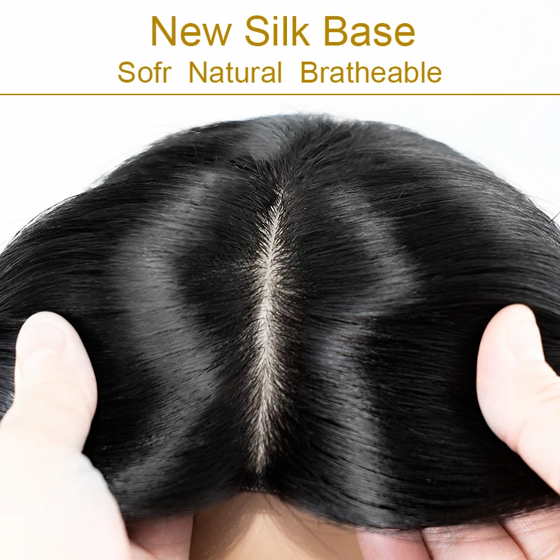 5*8 inch Best Virgin Human Hair Topper for Women European Hair Toupee 3 Clips In Hair Topper Fine Hairpiece Natural Scalp Base