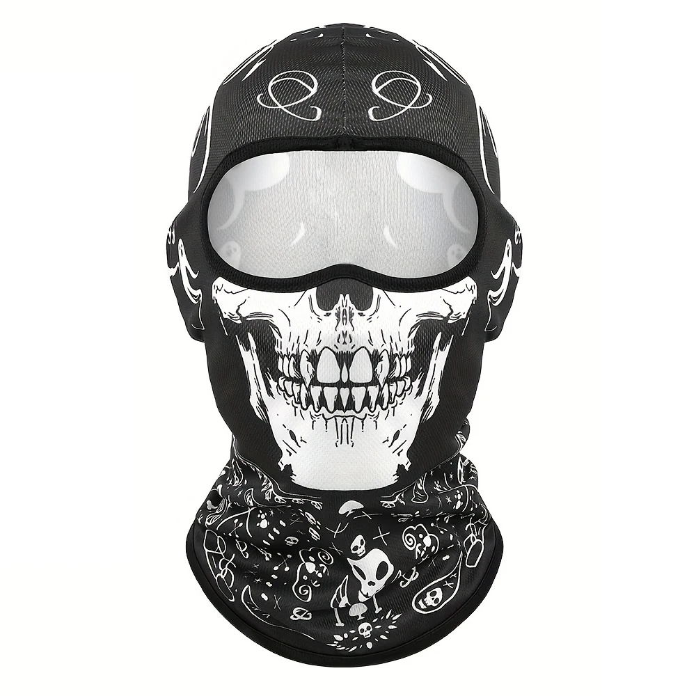 Neue Outdoor-Sport-Sturmhaube, Ski-Gesichtsmaske für Männer und Frauen, Totenkopf-Druck-Design, Motorrad, Snowboard, Vollgesichtsabdeckung, atmungsaktive Maske