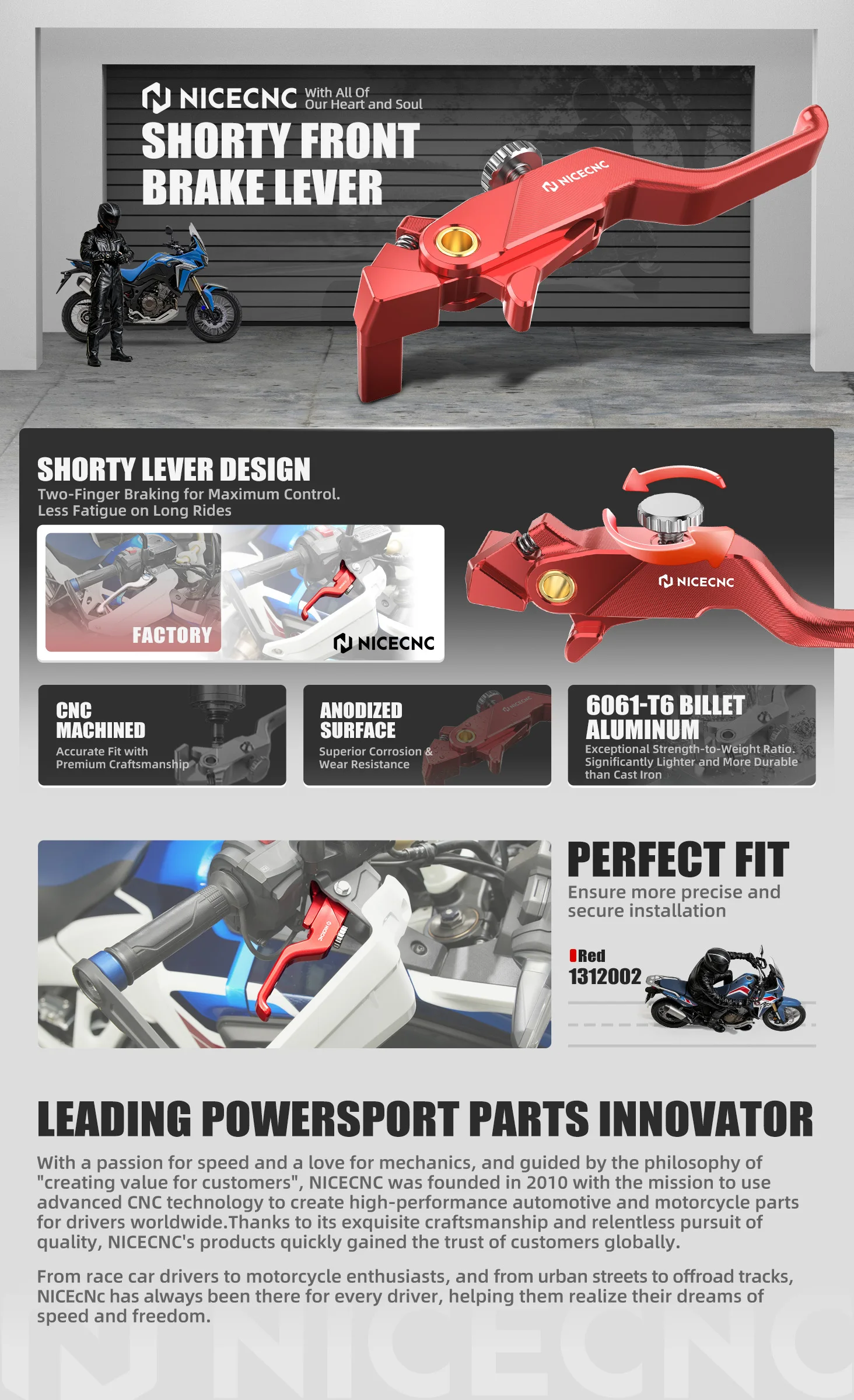 Für Honda CRF1100L Africa Twin Adventure 2019-2026 Verstellbarer Kurzer Zweifinger-Bremshebel Africa Twin CRF1100L/Adventure – Detail 10