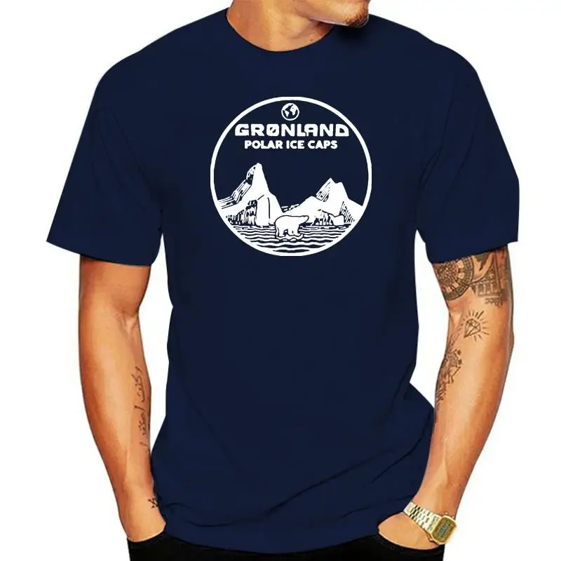 Hot men's fun casual print T-shirt Normal Greenland Polar Polar Bear Warming Glacier National Park Norway Climate man's T-shirt