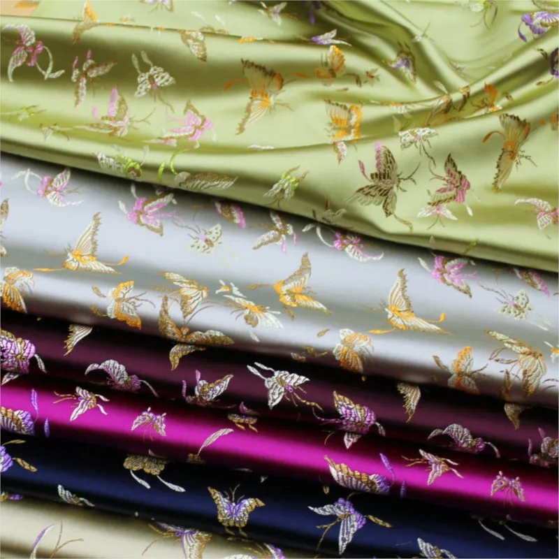 

Chinese-style cheongsam Hanfu decoration hand-embroidered brocade forged silk antique fabric