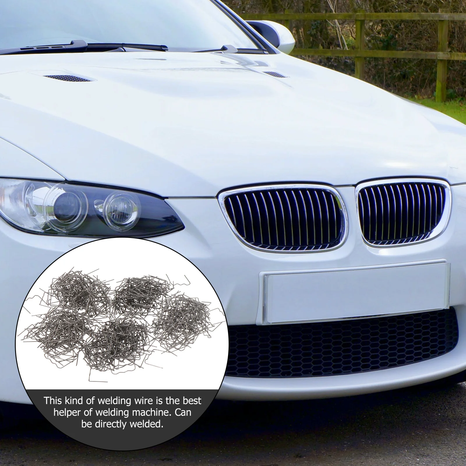 500 Stück Schweißstäbe für Autoreparatur, Wellenstäbe aus Metall, Vorgeschnittene Heißklammer-Reparaturwerkzeuge für ABS, PVC, Nylon, Kunststoff-Rissreparatur