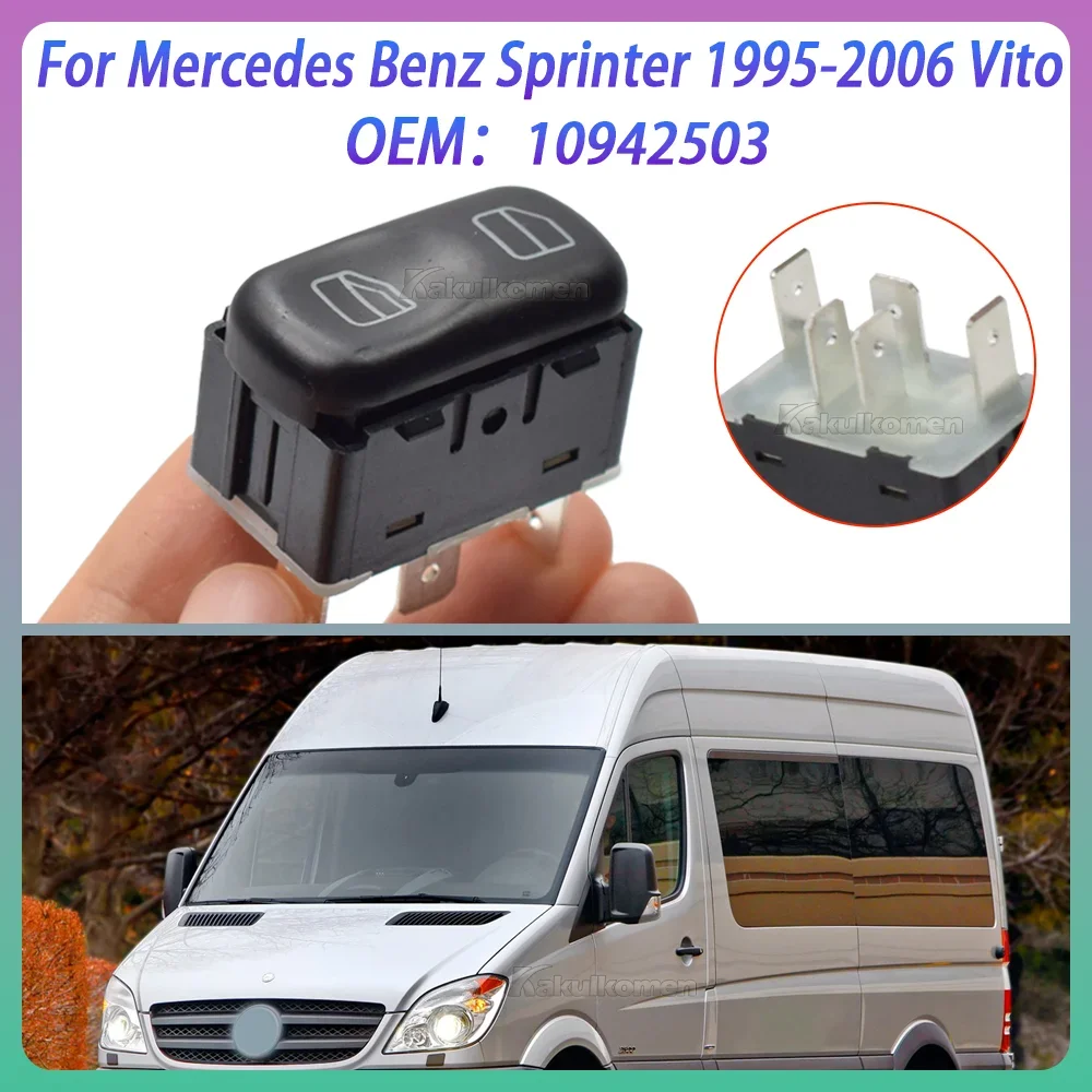 5 دبابيس الطاقة نافذة السيارة الكهربائية التبديل زر وحدة التحكم مع الضوء الأصفر لمرسيدس بنز سبرينتر 1995-2006 فيتو 10942503