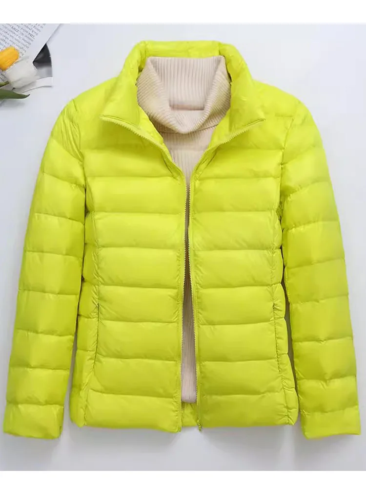 Casacos de pato ultraleves para mulheres, casaco de penas à prova de vento, puffer parkas femininos portáteis, casacos, inverno, 0-10 ℃