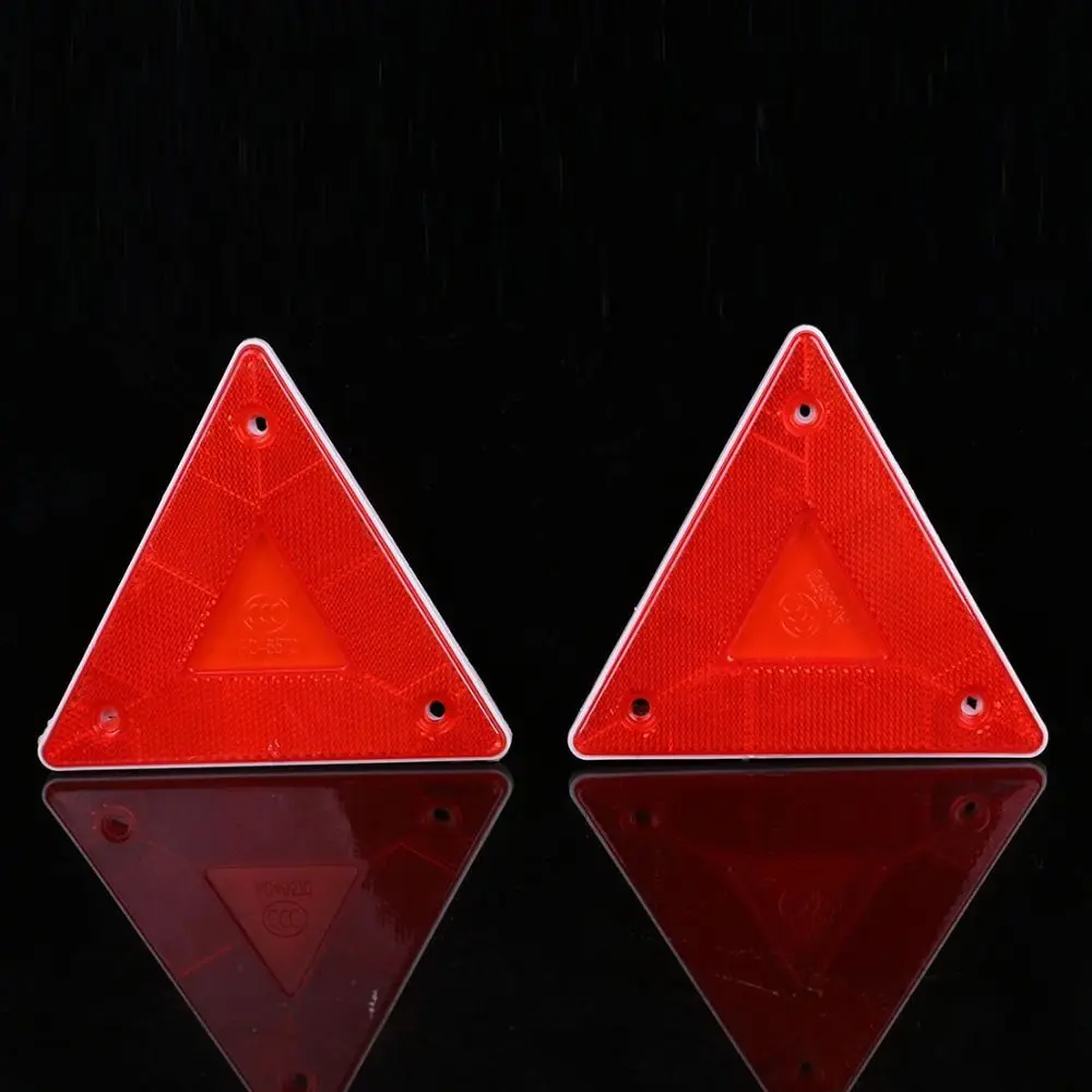 15CM Triangle Warning Reflector New Reflective Sign Board 2 Styles Rear Light Warning Strip Reflector Sticker Outdoor Safety
