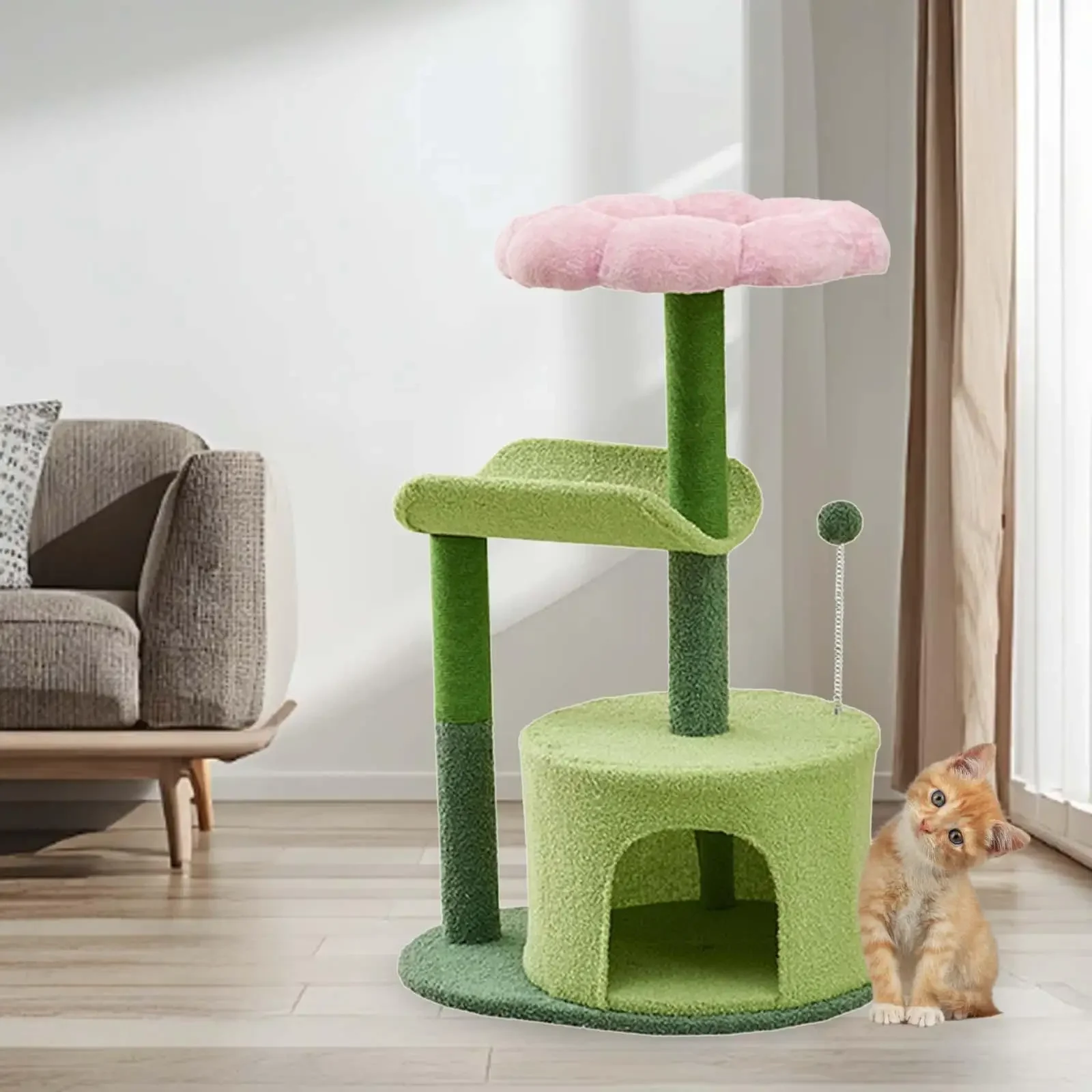 Cat Tree Cat Scratching Post Cats Jumping Toy Multi Levels Bed Kitty Wear Resistant Grinding Claw Kitten Hut Cat