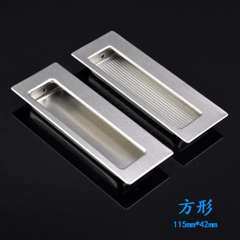1PCS Stainless Steel Hidden Recessed Furniture Handle Round Square Kitchen Cabinet Drawer Cupboard Pull Door Handles