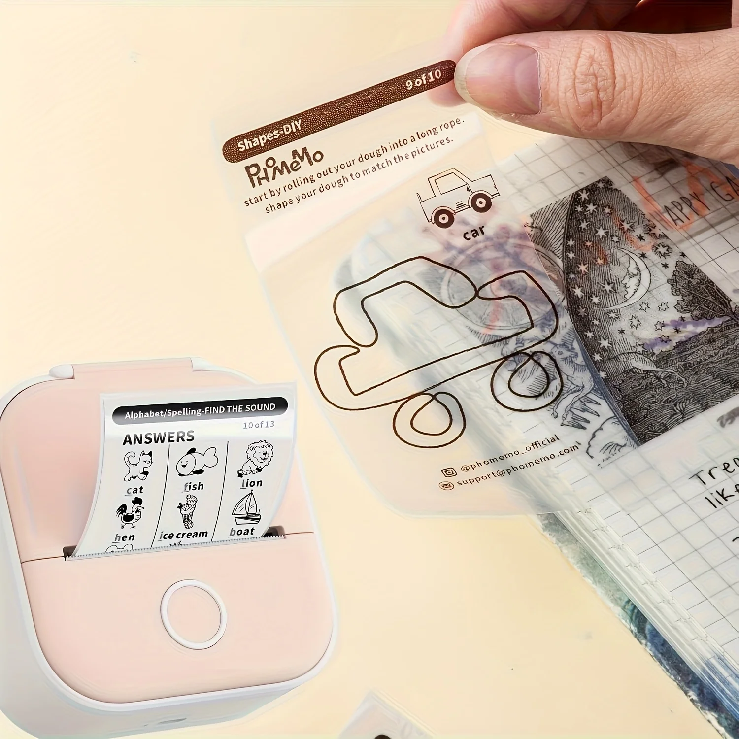 Thermal Printer Paper Self-Adhesive Transparent Stickers for T02 M02X Printers Receipts Photos Lists Notes Office Home Craft Use