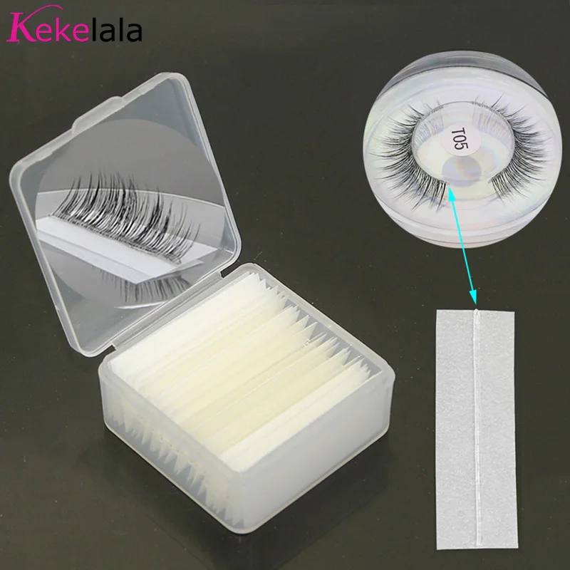 Kekelala Glue-Free 40 Pcs/case Reusable Self-Adhesive Glue Strip False Eyelashes Makeup Tools No Glue Lash Adhesive Tape In Bulk