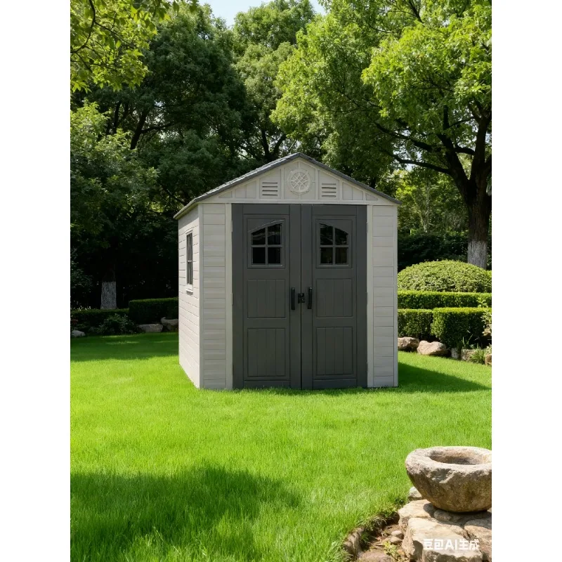 

Хит продаж: Водонепроницаемый, ветрозащитный, легко собираемый уличный садовый сарай-хранилище из перерабатываемого HDPE-пластика для инструментов