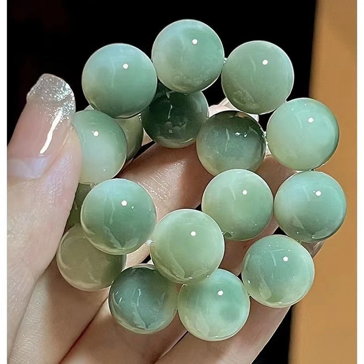 

Натуральный зеленый браслет из корня бодхи с цветочными бусинами, белый браслет из корня для девочек и мальчиков