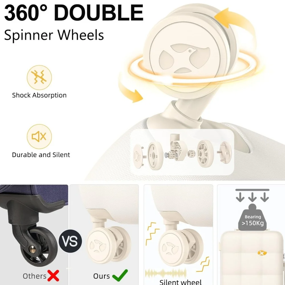 تصميم جديد أريكة عنصر الجبهة فتح جيب حقيبة 20 بوصة الصعود السفر المتداول الأمتعة مع قفل TSA ومنفذ شحن USB #4