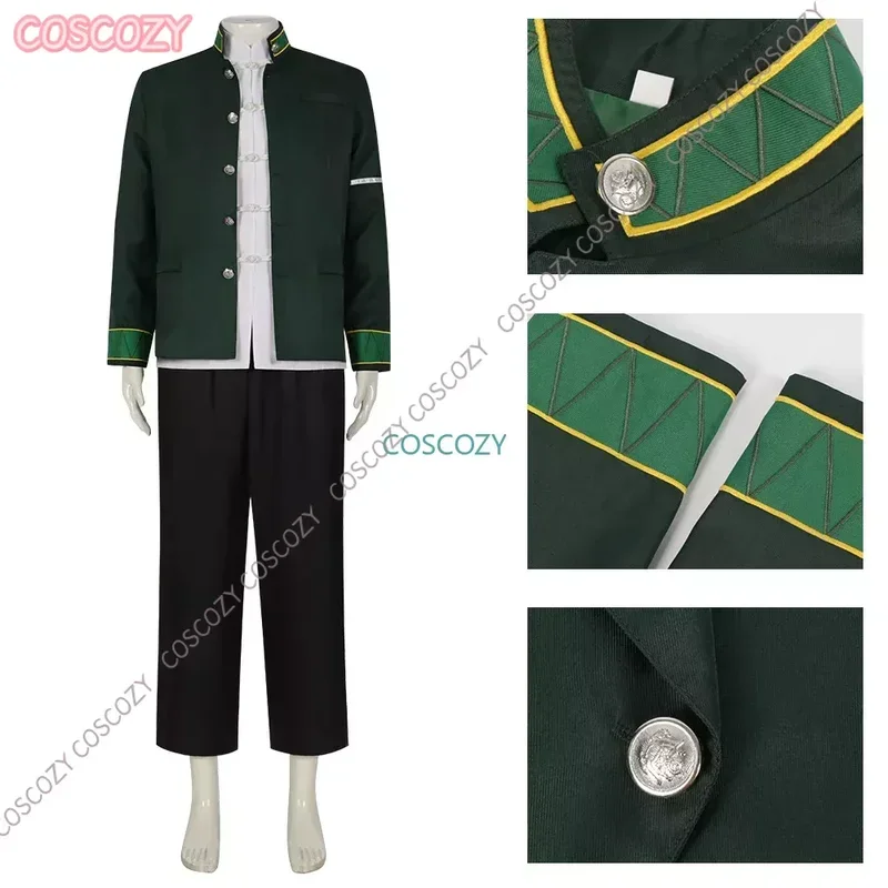 Hayato Suou Cosplay Costume Wig Eyepatch Earrings Anime Wind Breaker New Cosplay Men High School Uniform Hair Suit Party Outfits