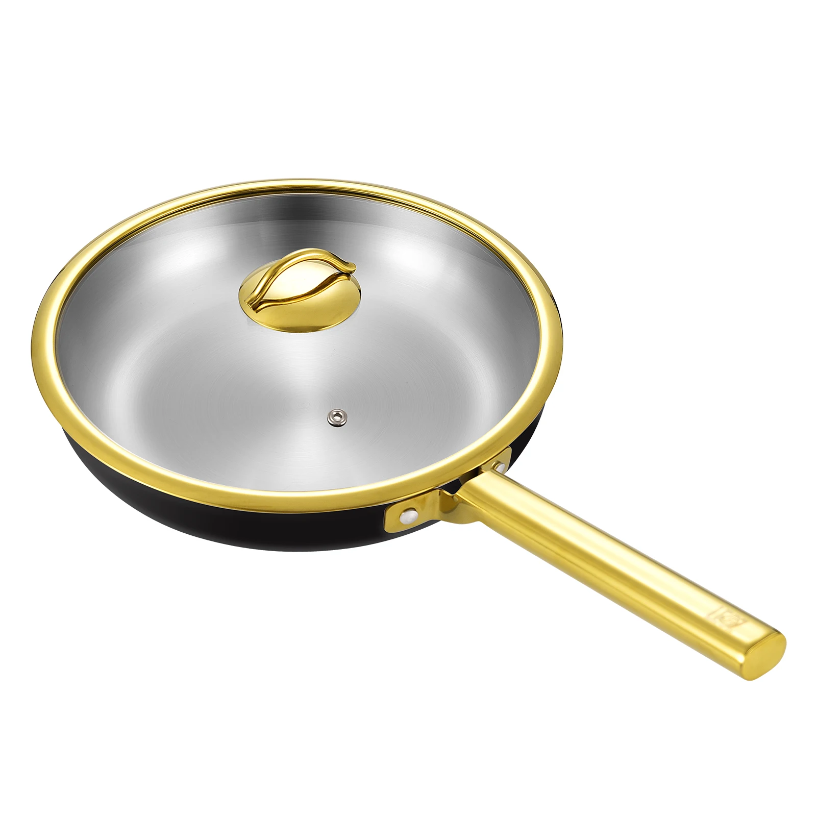 

316 stainless steel frying pan, non-stick kitchen utensil with glass lid