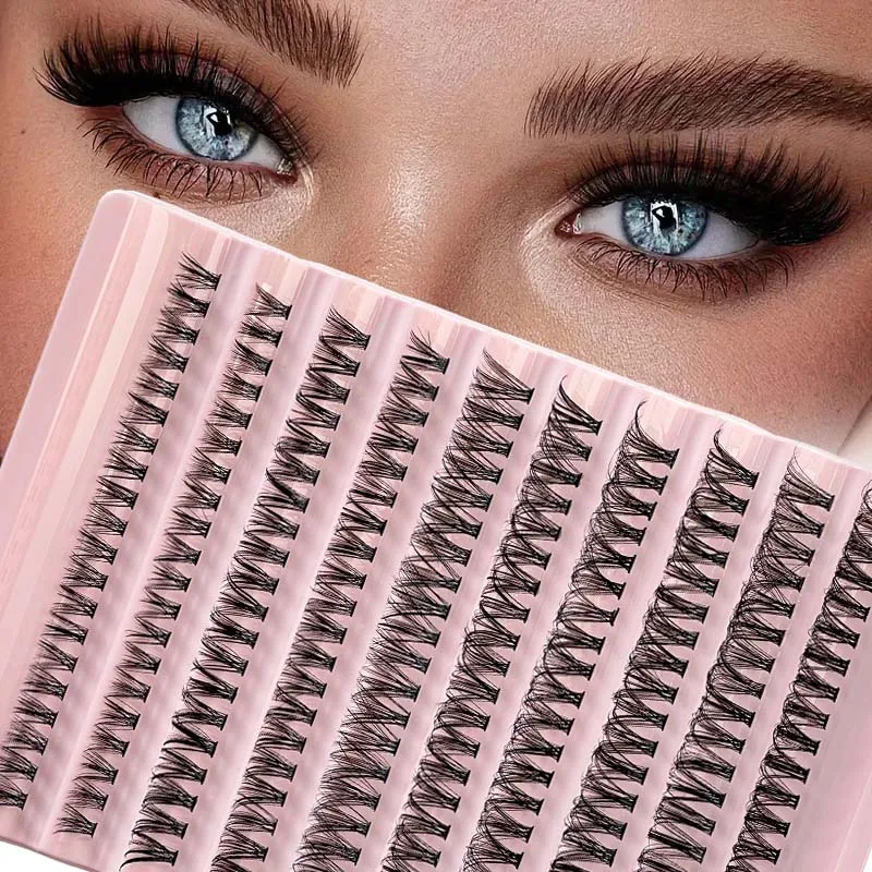 Künstliche Wimpernkollektion, 200 Sets, 30P, 40P, 80P. Einzelne Cluster-Wimpern, DIY-Wimpern C-D gekräuselt, Make-up-Tools
