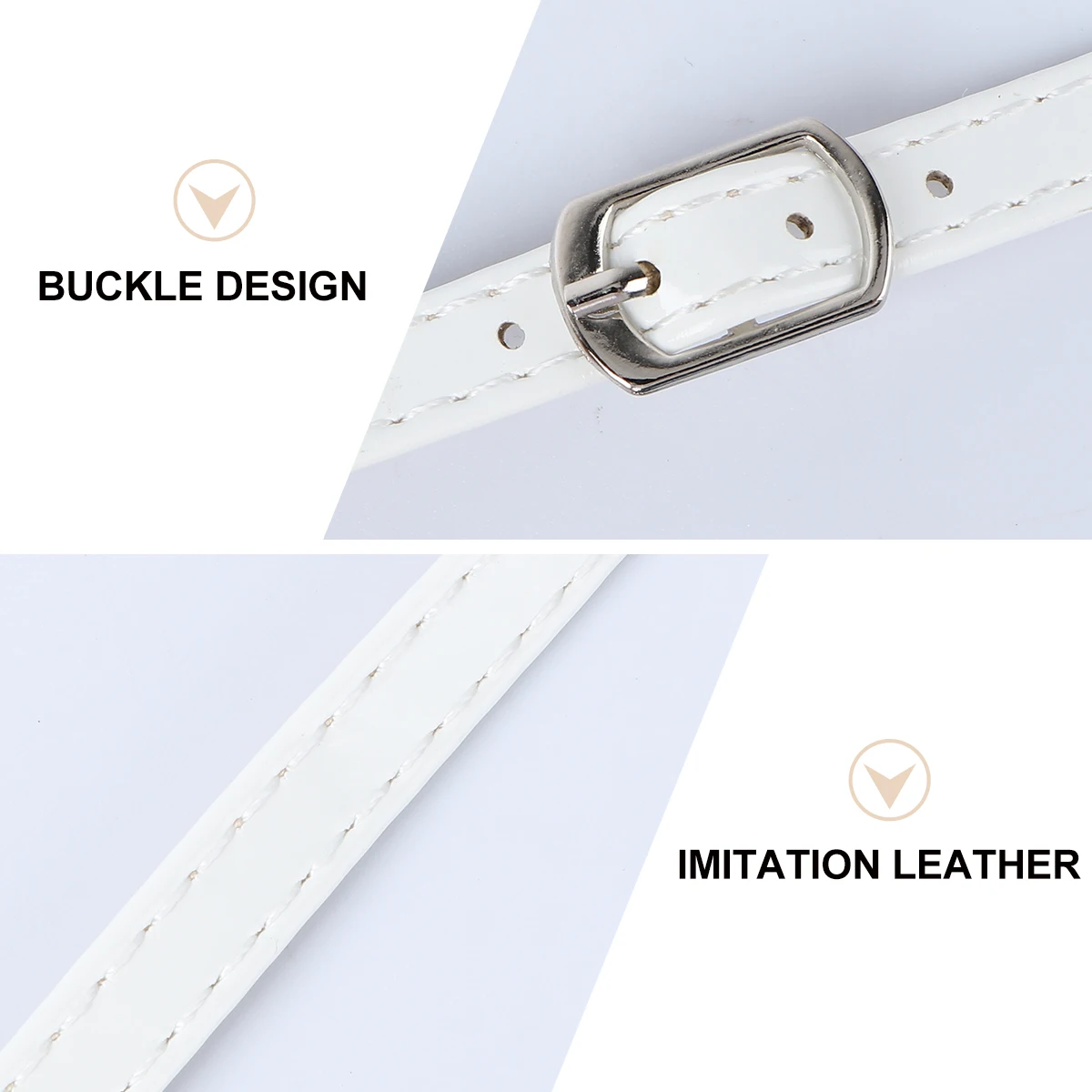 

1 Pair Detachable Shoe Straps Anti-Drop Heel Ankle Straps Adjustable Pu Shoes Band For Women Loose Heels White Lightweight Chic