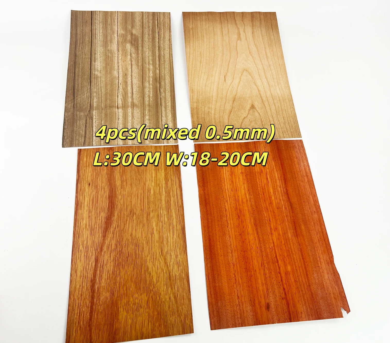

4pcs/set Natural Golden Shedua Veneer with Figure Wood Veneer Sheets DIY Inlay Veneer Decorative Painting Material