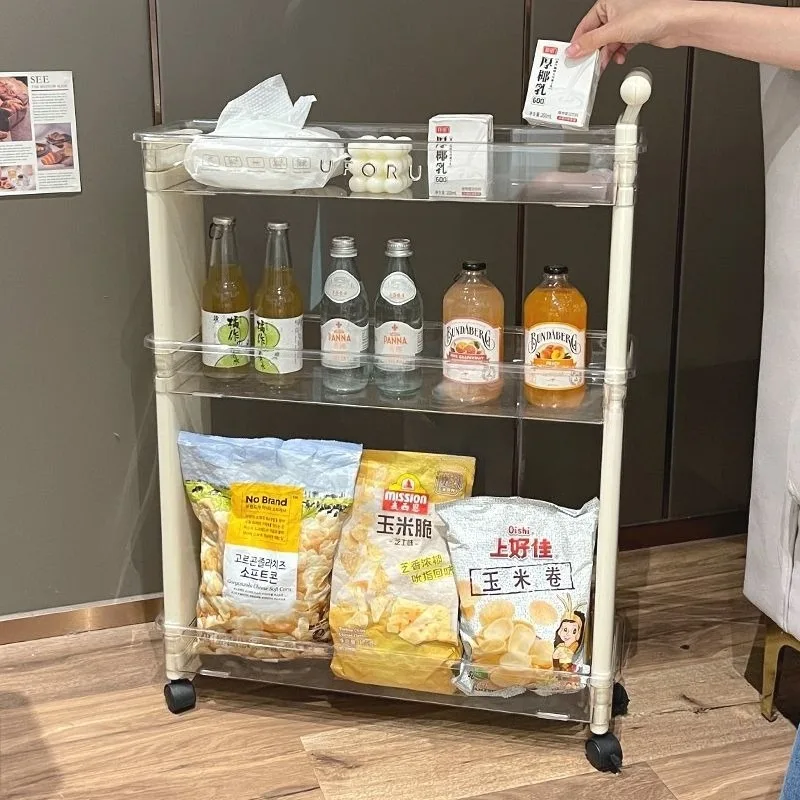 Simple trolley rack, dormitory household bedroom sundries storage rack, large-capacity multi-layer snack storage rack