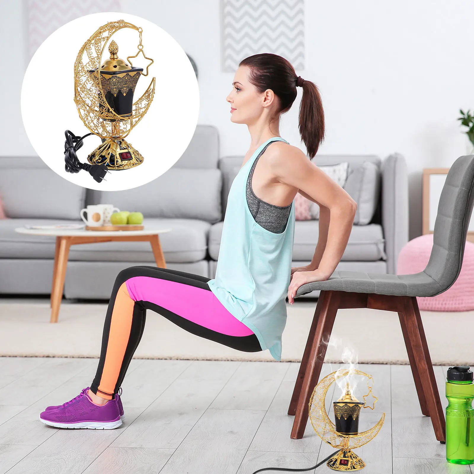 

Электрическая керамическая аромалампа-ароматизатор для дома, ретро-курильница для сандалового дерева и благовоний, подключаемая к сети