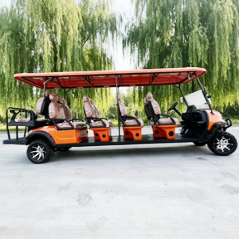 Electric Golf Cart 2026 High-Quality 10 Seats Golf Cart Lithium Battery 60V 72V Bumper With Off-Road Tires Upholstered Seat
