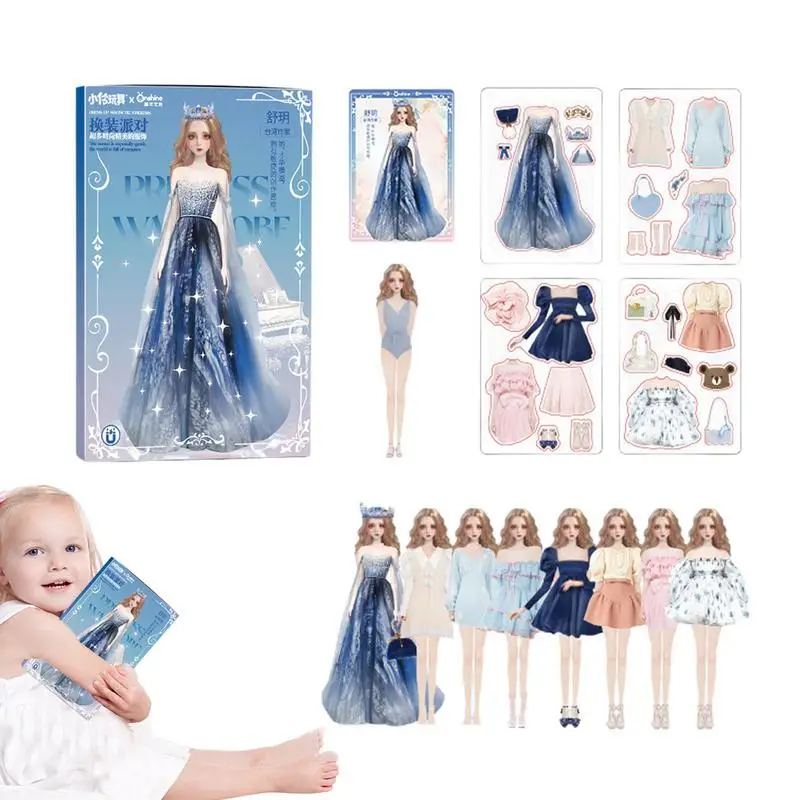 Magnetic Dress Up Princess Creative Magnet Dress Up Paper Dolls Puzzles Pretend Play Toy Set Birthday Gift For Toddler Girls