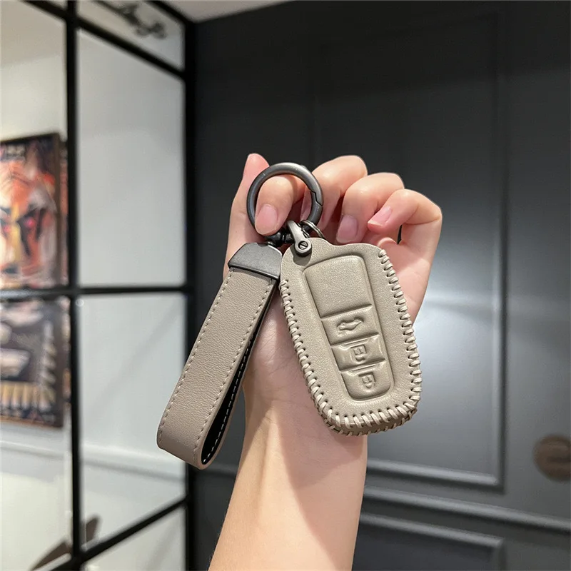

Leather Car Remote Key Case Cover Shell Fob For Toyota C-HR Prius RAV 4 Camry Corolla Land Cruiser 200 Prado Crown TLK 200 Yaris