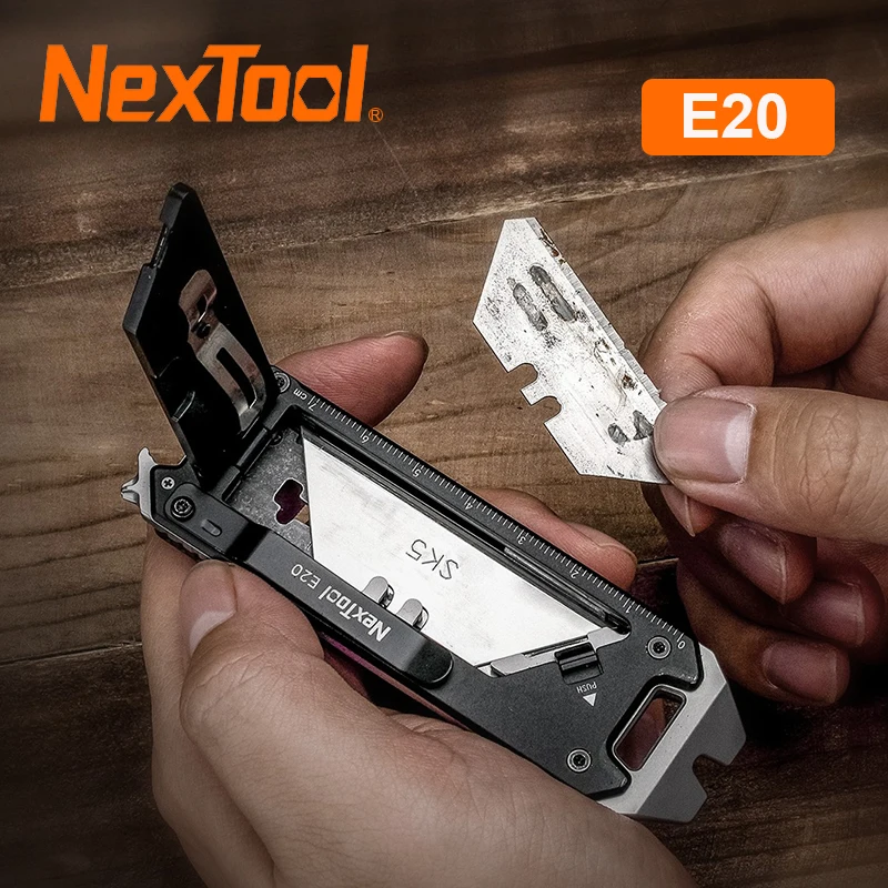 

NexTool Explorer E20 Utility Knife Box Cutter 8-in-1 Multi tool Pocket Knife Innovative Auto Reload Design Compact EDC Tools
