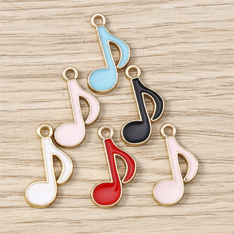 10 Stück 12x20mm Niedliche Emaille-Musiknoten-Anhänger für Schmuckherstellung Ohrringe Halsketten Armbänder DIY Bastelzubehör – Detail 9