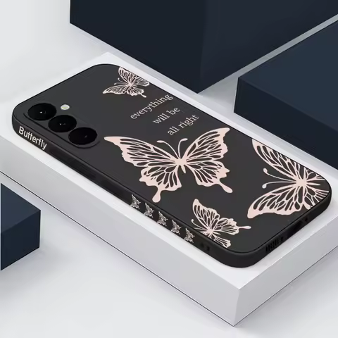 Butterfly Case For Samsung Galaxy S24 S23 S22 Ultra S20 S21 FE S25 A34 A14 A15 A25 A35 A52 A53 A54 A55 5G A56 A36 Silicone Cover