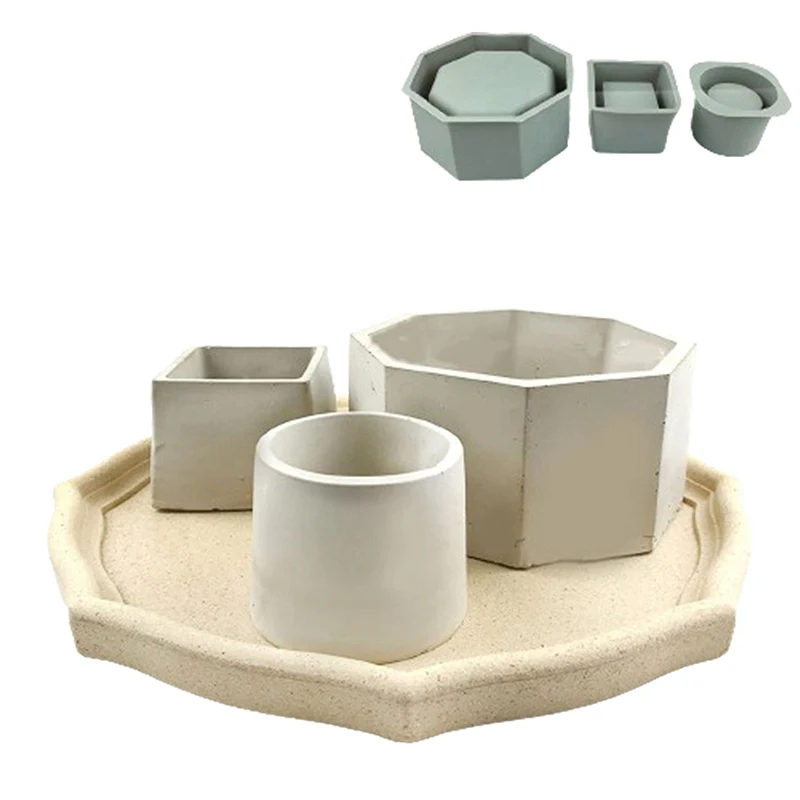 Flower Pot Silicone Mold DIY Large Concrete Cement Pot Mold Handmade Craft Flowerpot Epoxy Resin Clay Mould Home Decoration