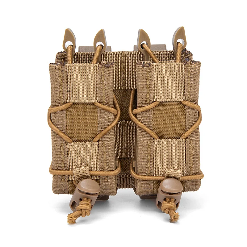 Neue 9mm Doppelmagazintasche für 9mm/.45 Pistolenmagazine, MOLLE Taktische Schnellverschluss-Magazintasche, Jagd- und Gewehrzubehör – Detail 10