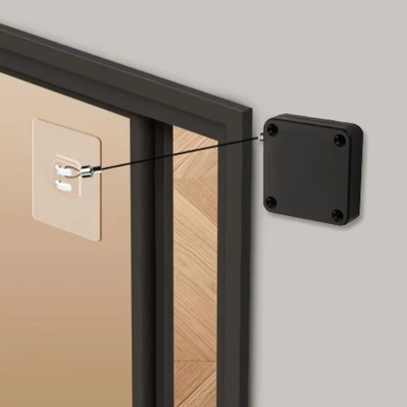 Automatic Pull Cord Door Closer Glass Door Sliding Door Closing Artifact Household Punch-free Simple Buffer Belt Door Closer Qui