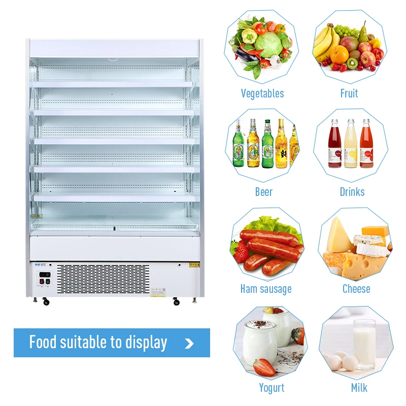 Supermarket vegetable display refrigerator chiller