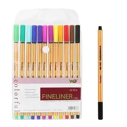 Set di penne per firma a 12 colori penna da disegno pennarello per firma da 0.4mm pennarello per schizzi Graffiti pennarello artistico pittura materiale scolastico per ufficio