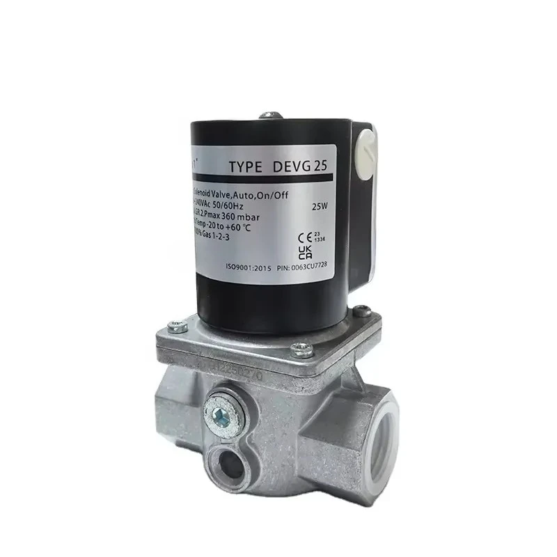 Auto Shut-off Solenoid Valve 360mbar High-Temperature Industrial Threaded for Burners Customizable