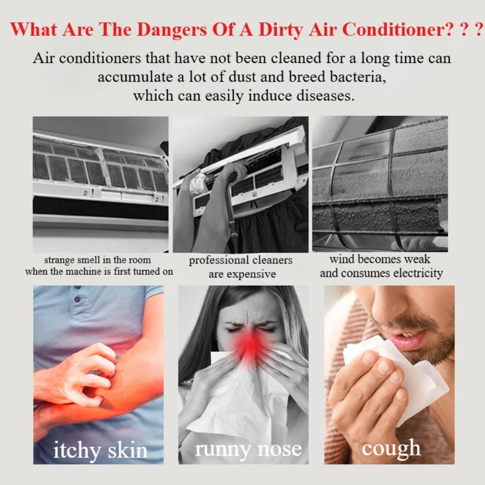 Air Conditioner Cleaner Spray Powerful Purification Household Machine Cleaning Deodorant Cleaning Tools Remove Dirt