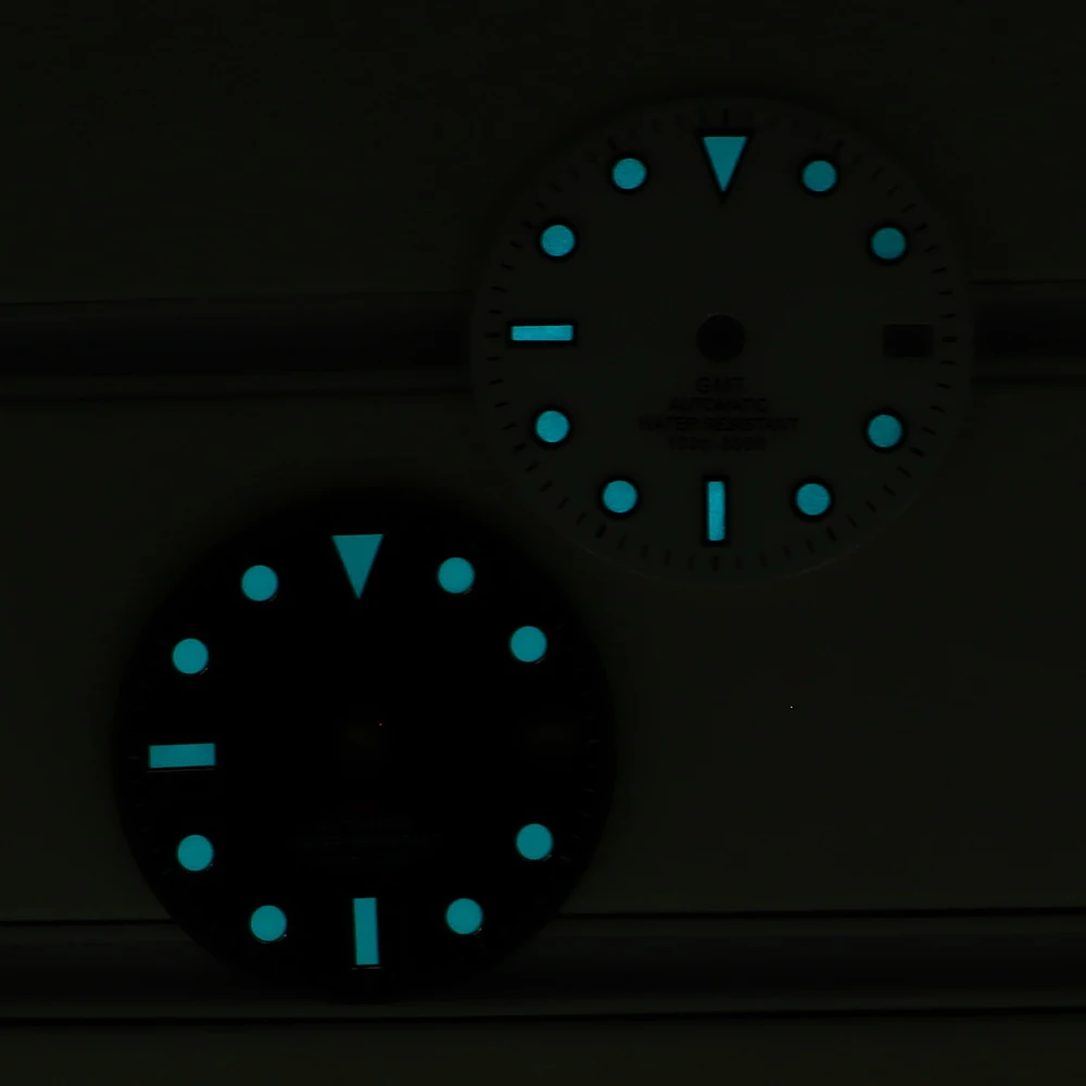 28.5mm NH35 Dial Fits NH34 NH35 Movement Watch Accessories NH34 Hands Single Calendar Dial Luminous GMT Hands Watches For Men image 4