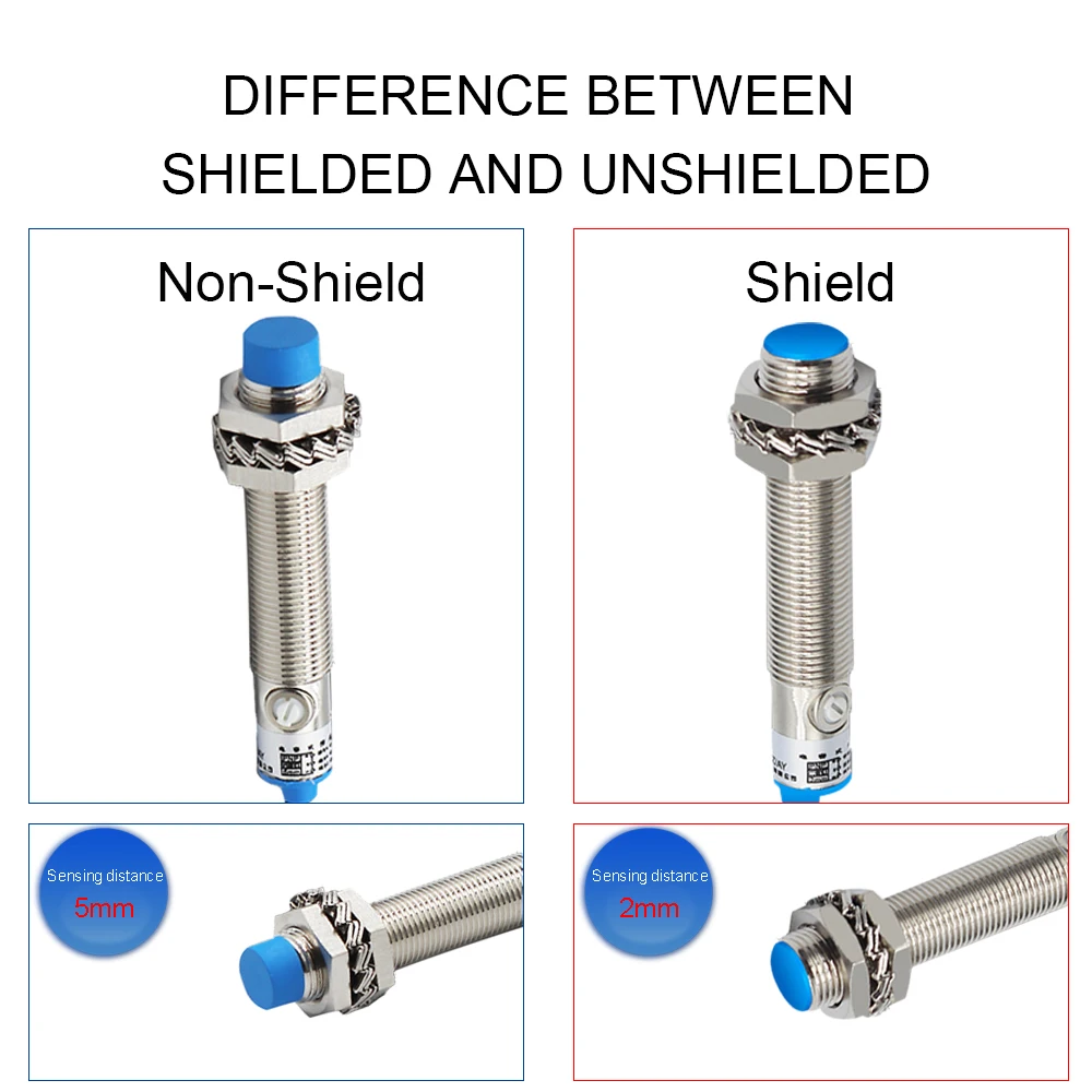 AUCHTEL M12 Capacitive Proximity Switch Level Sensor Detects Metal Liquid In Plastic Feed LJC12A3-A Series Shielded Unshielded