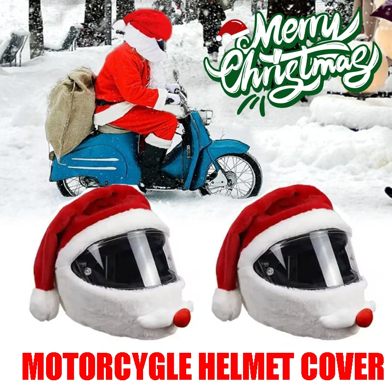 

1/2/4PCS Men's Christmas Helmet Cover Santa Elf Motif Motorcycle Helmet Decor Festive Riding Accessory for Holidays