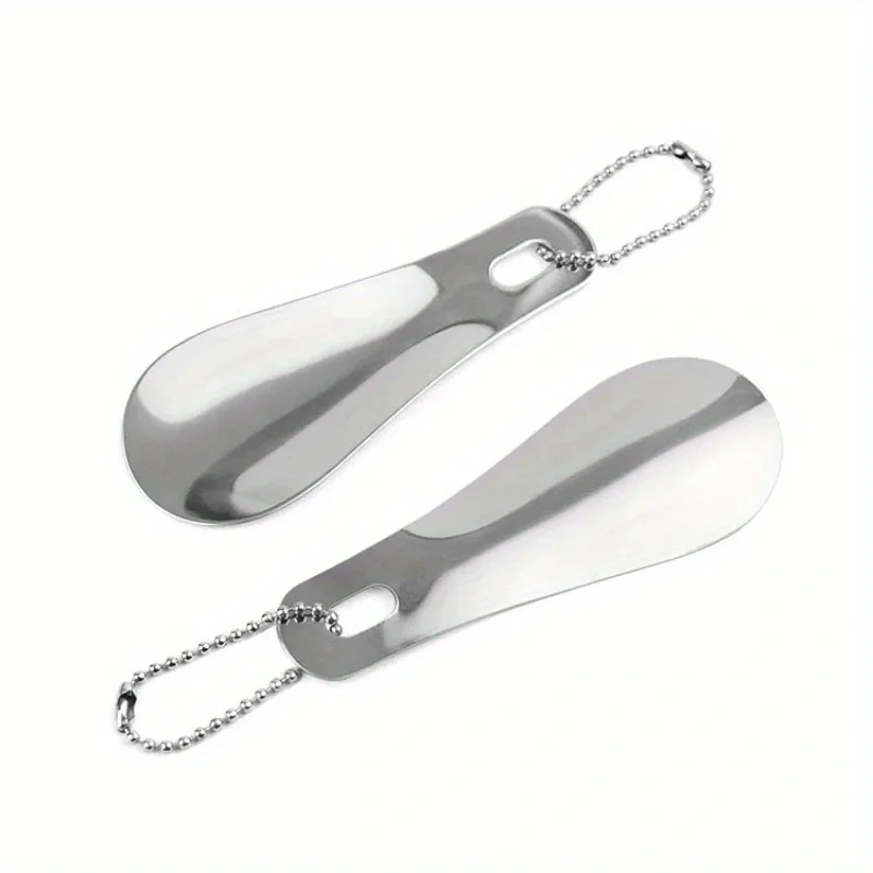 1pc stainless steel metal shoehorn, portable shoehorn, shoe wearing aid, essential for home travel view 3