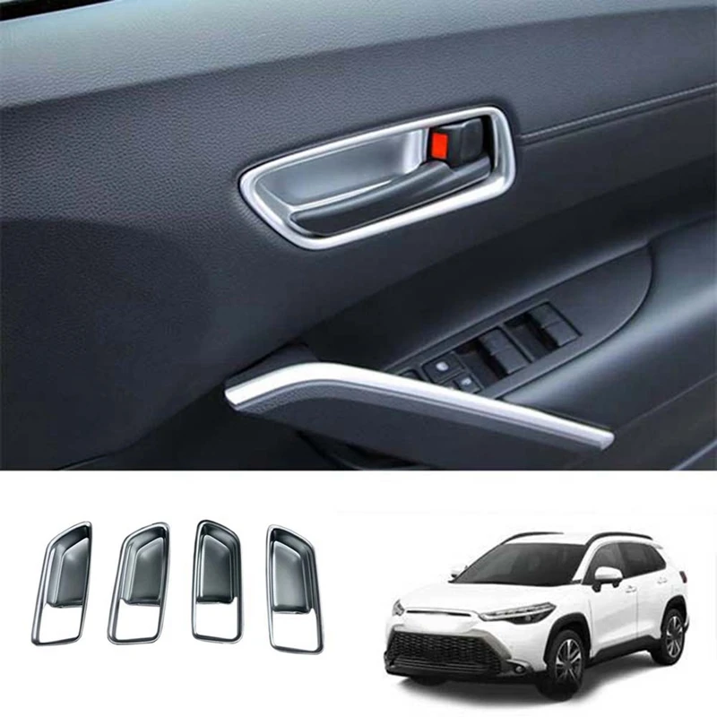 Car Interior Door Handle Bowl Panel Decoration Cover Trim For Toyota Corolla Cross 2021 2022 RHD Handle Trim