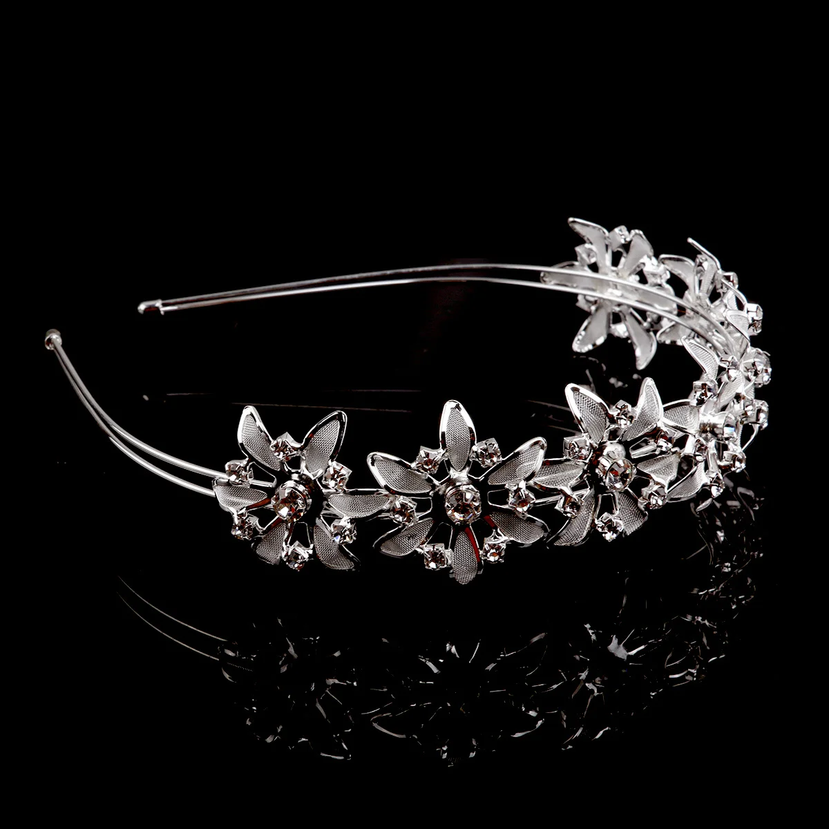

Silver Rhinestone Alloy Bridal Hairband Wedding Crystal Hair Loop Elegant Party Engagement Tiara Bridal Hair Loop