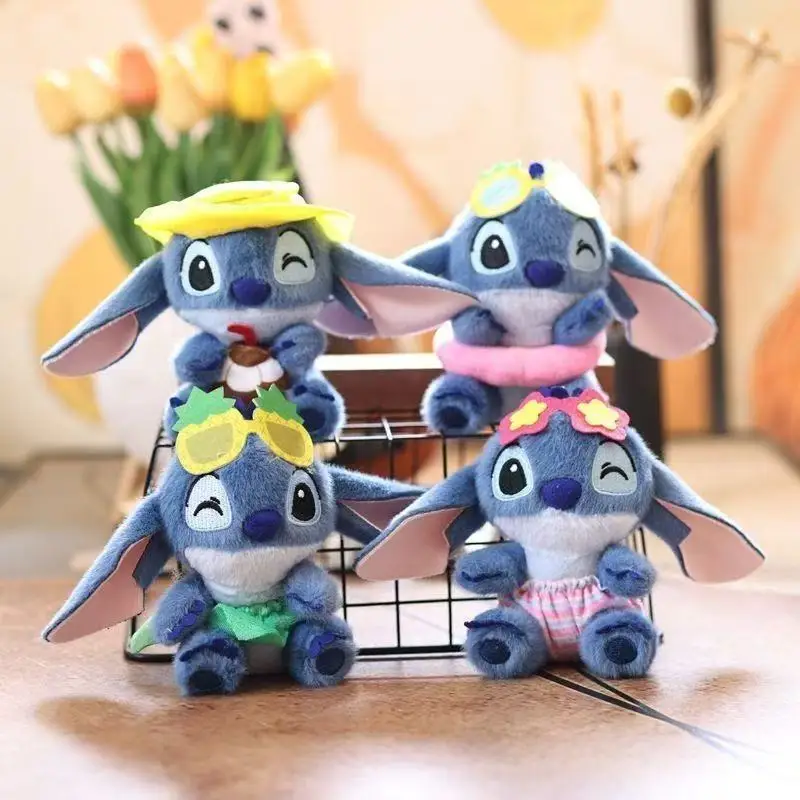 

Новый плюшевый брелок Disney Stitch, креативный мультяшный плюшевый кулон, игрушка для девочек, рюкзак, подвесной орнамент, подарки на день рождения другу