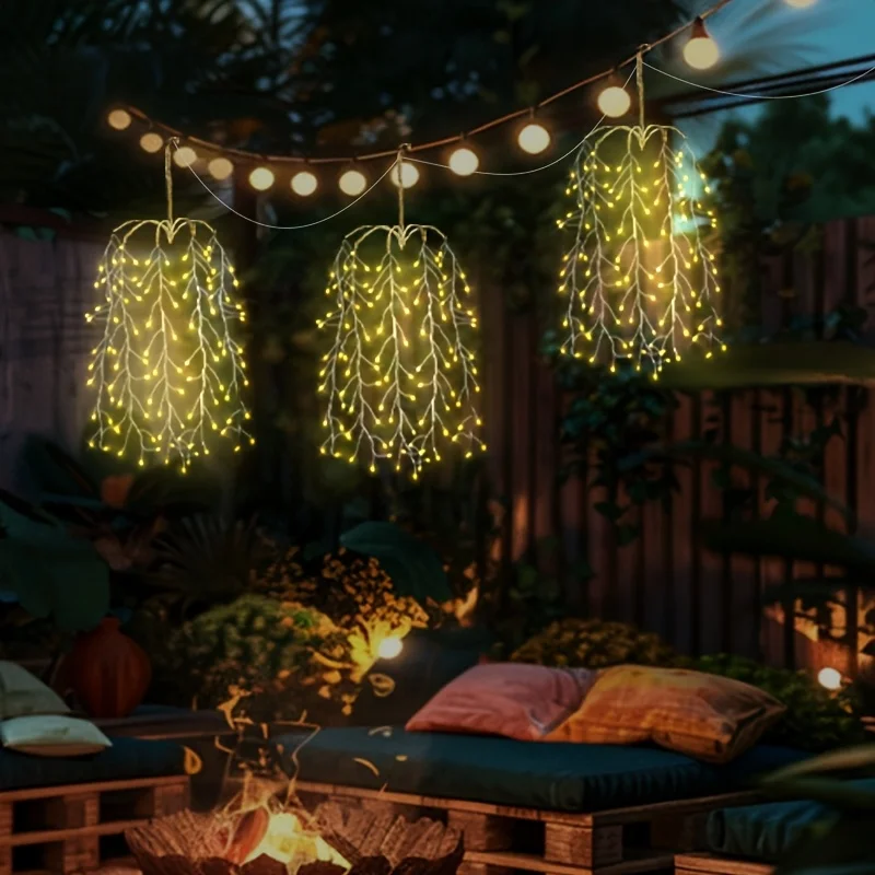 

Led Copper Wire Firework Lights 3 in 1 Fairy String Lights 8 Modes Waterproof for Party Home Christmas Garden Outdoor Decoration