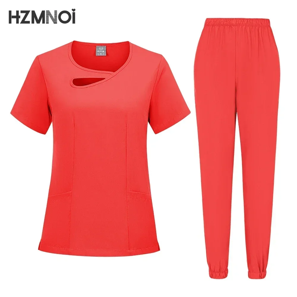 Chirurgische uniformen Vrouw Verpleging Enfermeria Sets Top + Broek Artikelen Medische Uniform Scrubs Klinische Schoonheidssalon ziekenhuispakken