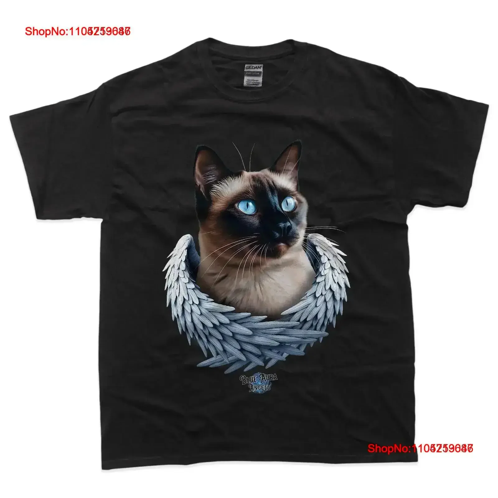 Siamese Cat Angel Fur Baby T Shirt vintage Washed fashion graphic Top For Everyday Wear Slightly Soft Comfortable homme