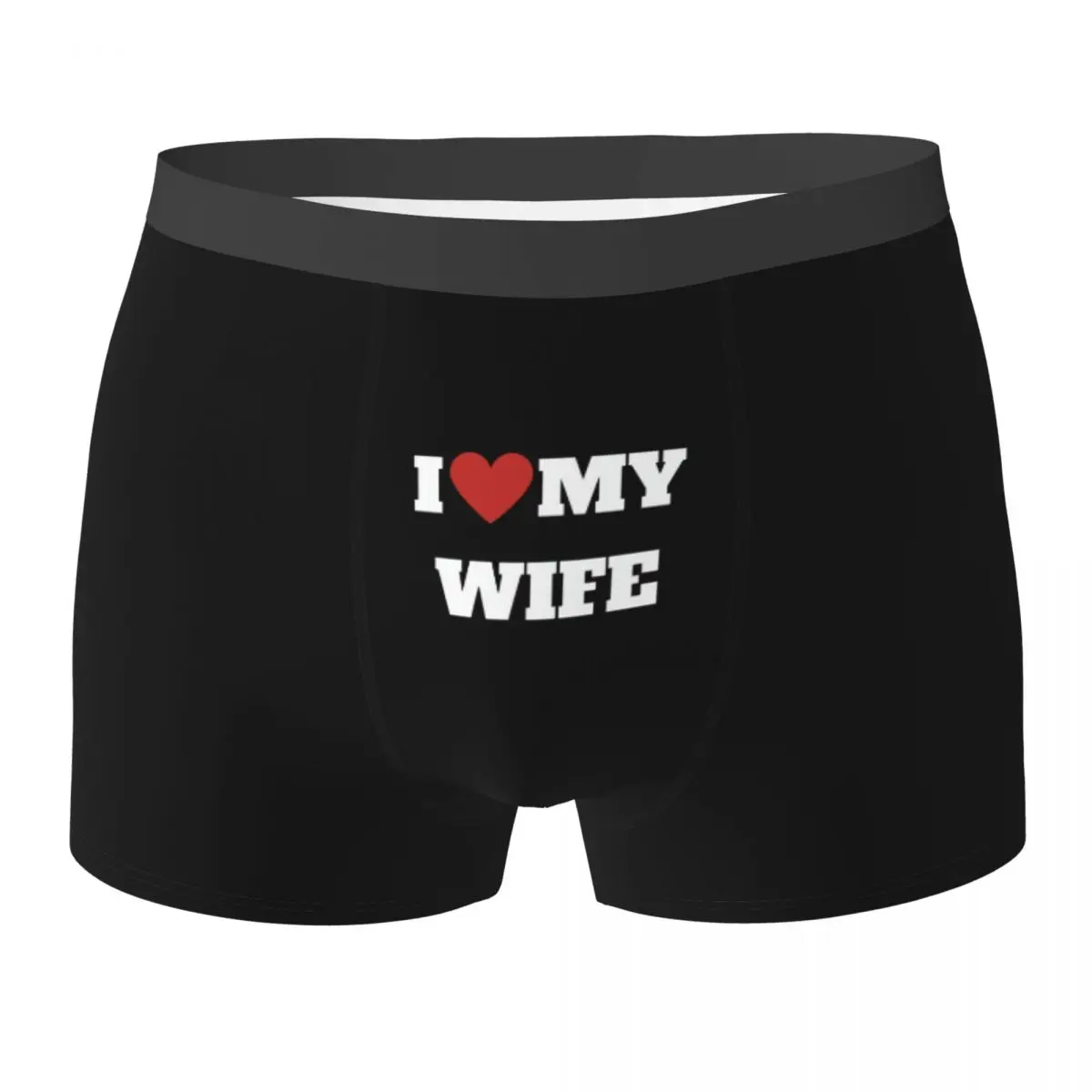 

Men's Valentine's Day I Love My Wife I Heart My Husband Underwear Humor Boxer Shorts Panties Homme Mid Waist Underpants S-XXL