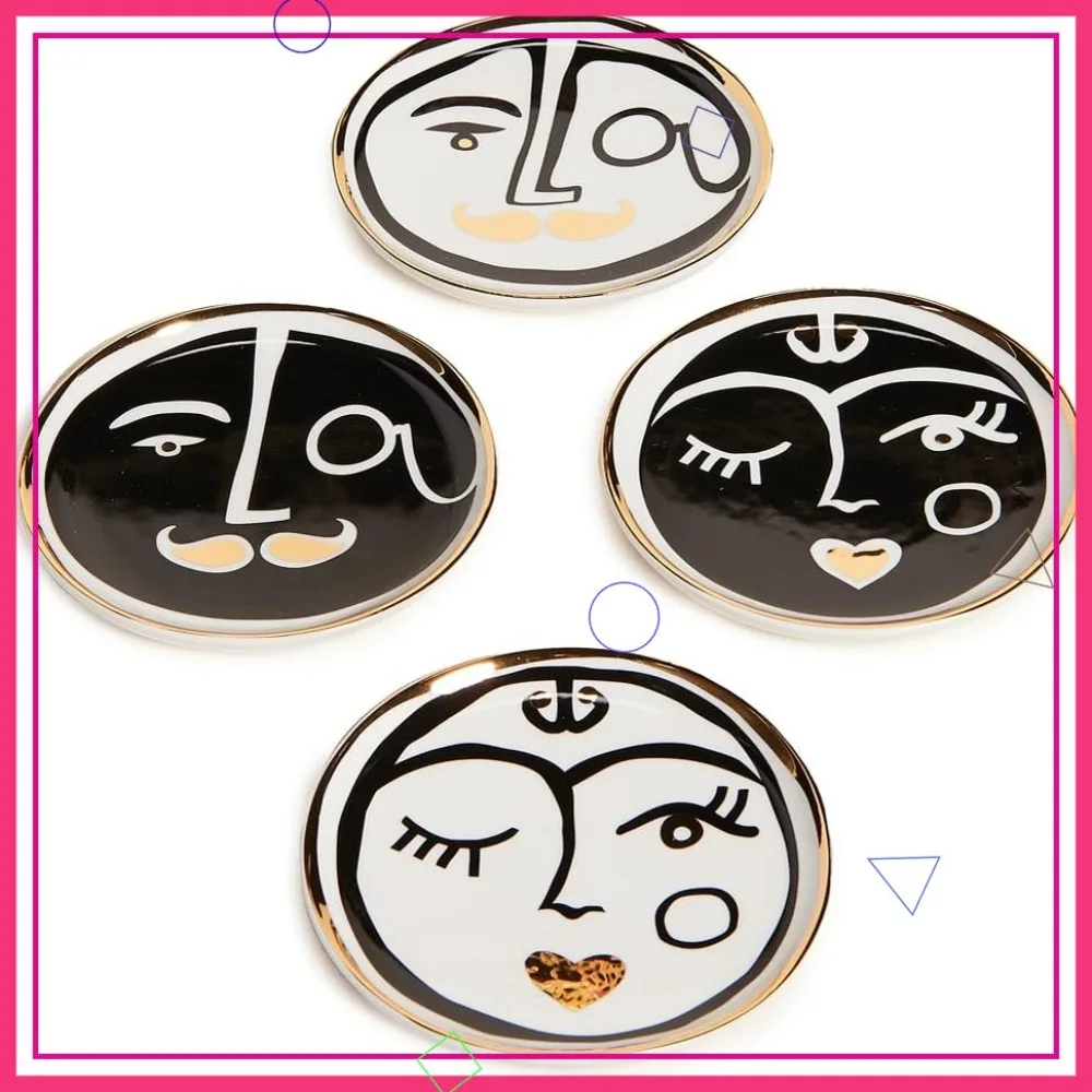 

Stylish Coasters for Home Decor, Absorbent and Durable, Set of 4 Modern Designs